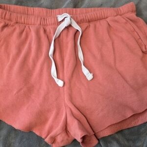 Colsie Peach Athletic Shorts with White Tie